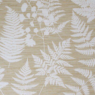 Superfresco Easy Ochre Fern grasscloth Textured Wallpaper