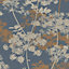 Superfresco Easy Orange & Beige Dark Radiant Floral Metallic effect Embossed Wallpaper