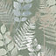 Superfresco Easy Oshibana Sage Metallic effect Leaf Smooth Wallpaper