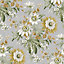 Superfresco Easy Passion Grey & ochre Floral Smooth Wallpaper