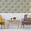 Superfresco Easy Passion Grey & ochre Floral Smooth Wallpaper