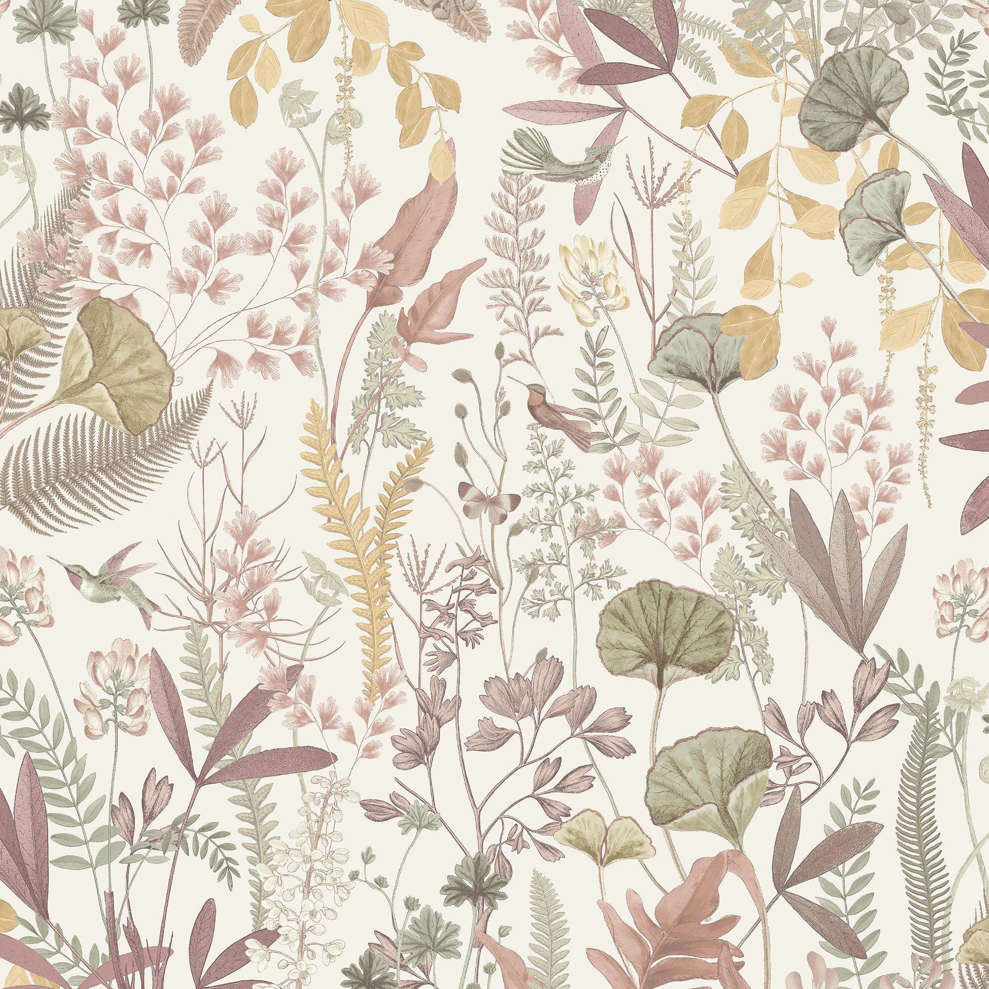 Superfresco Easy Pink Fluttering Leaves Patterned Smooth Wallpaper