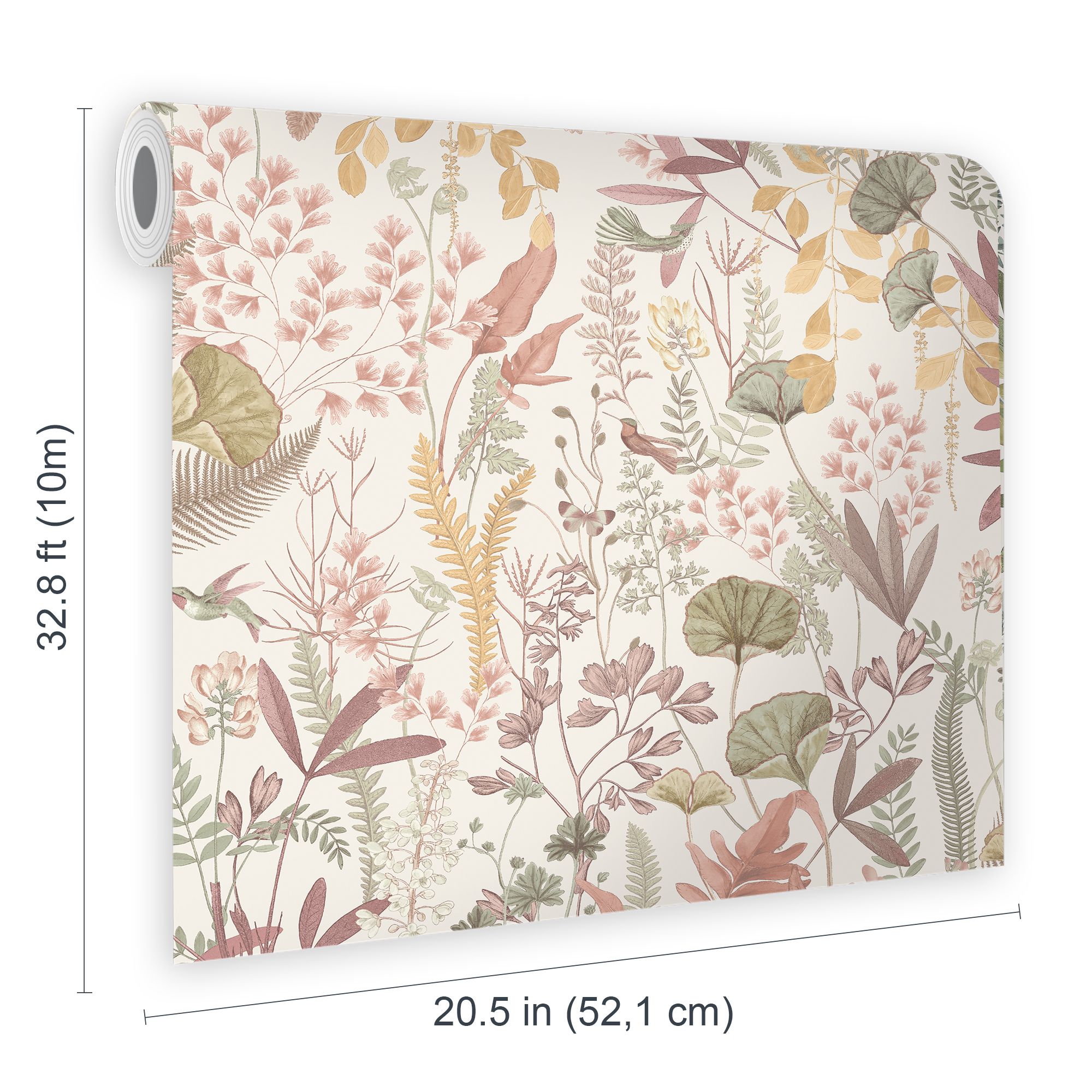 Superfresco Easy Pink Fluttering Leaves Patterned Smooth Wallpaper