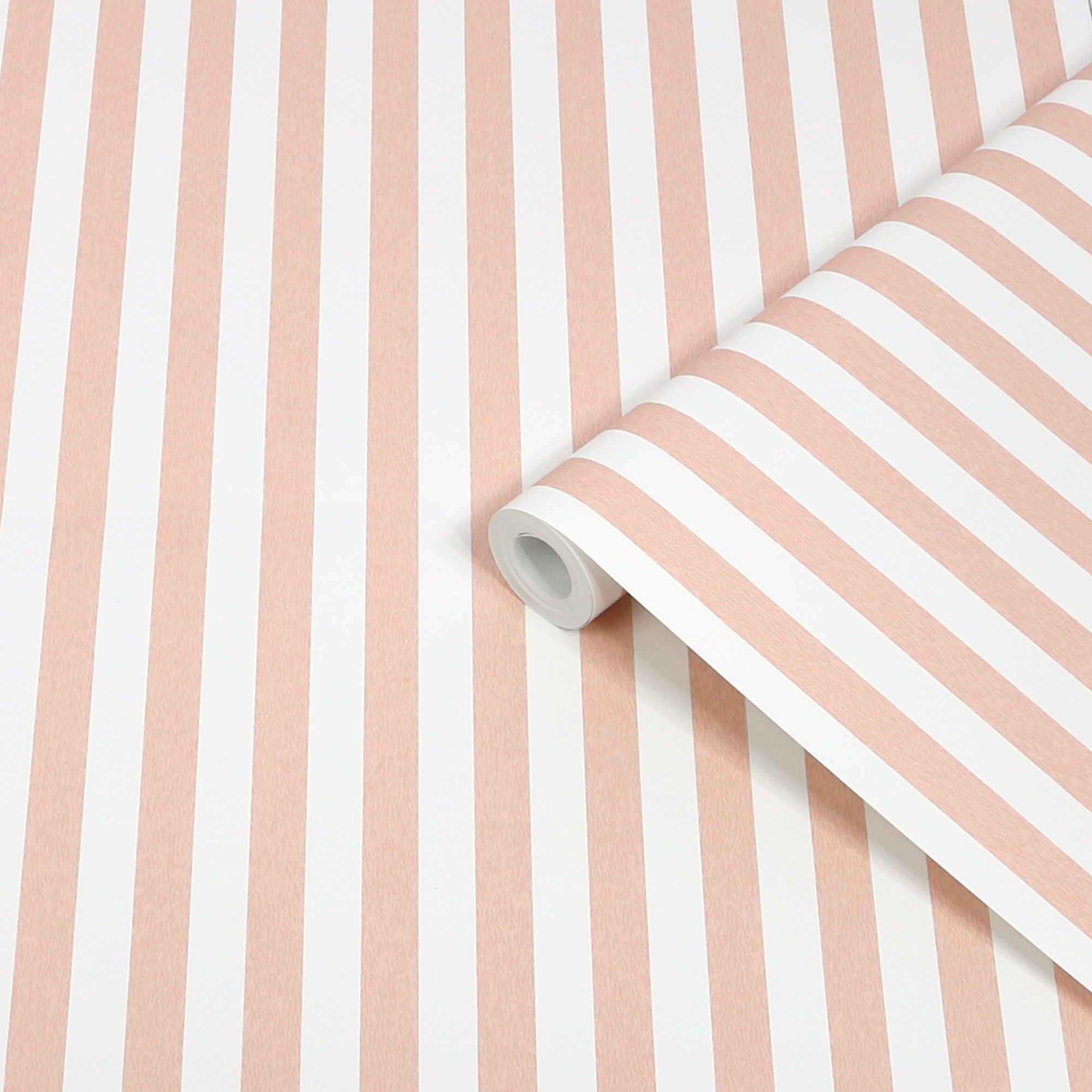 Superfresco Easy Pink & White Stripe Classic Smooth Wallpaper