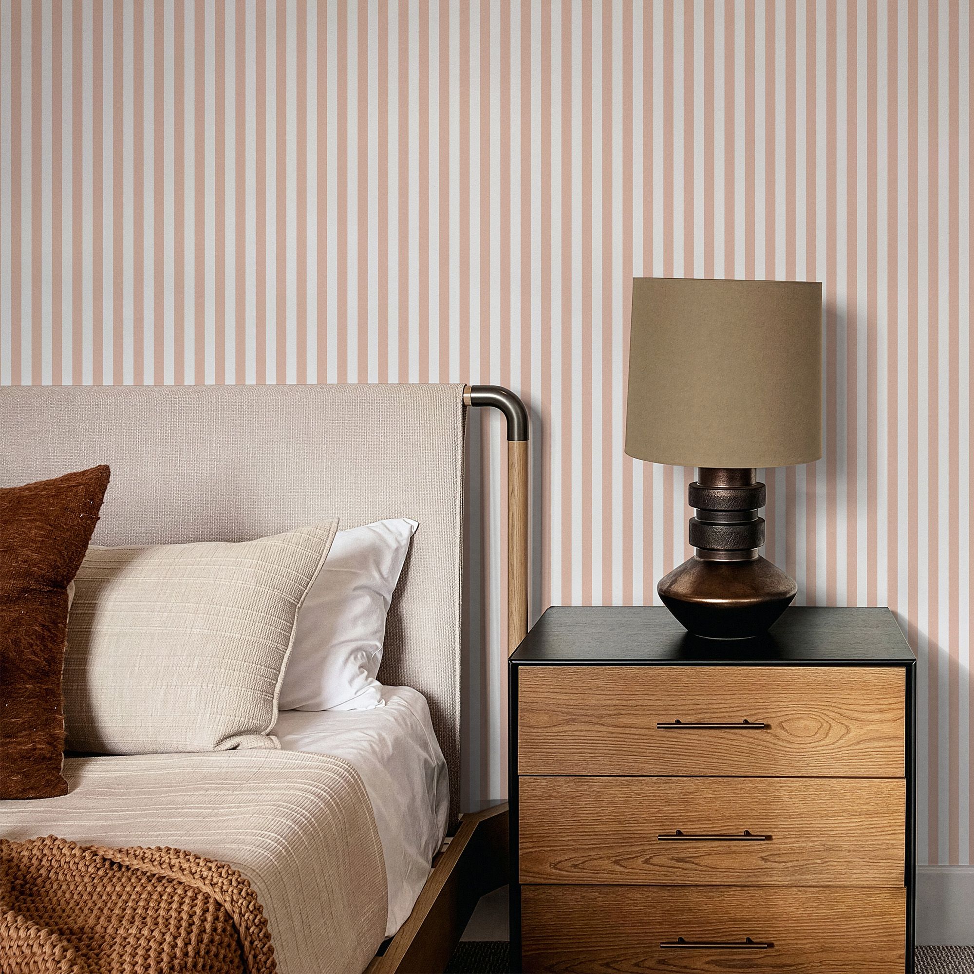 Superfresco Easy Pink & White Stripe Classic Smooth Wallpaper