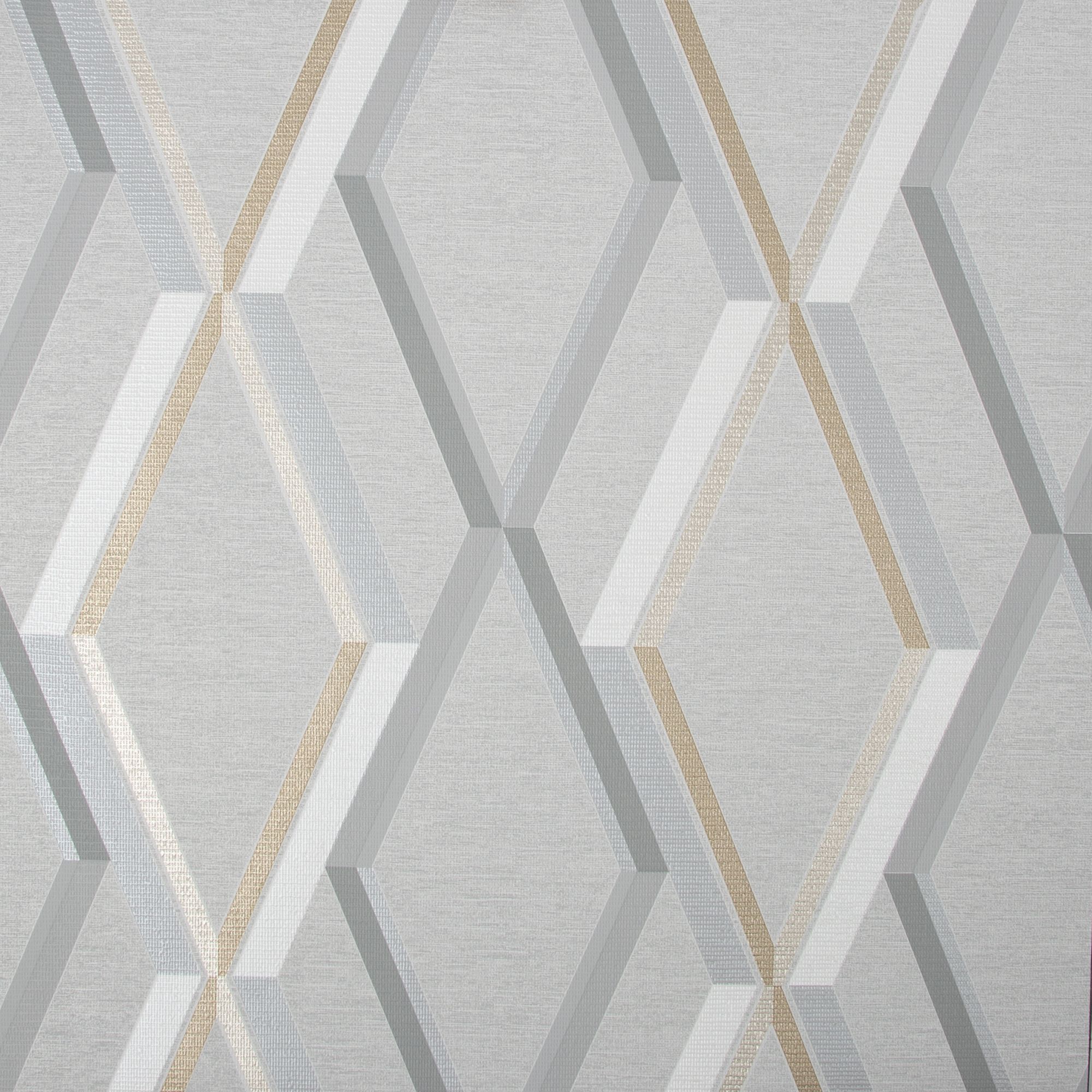 Superfresco Easy Prestige Grey Gold effect Geometric Smooth Wallpaper