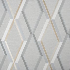 Superfresco Easy Prestige Grey Gold effect Geometric Smooth Wallpaper