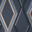 Superfresco Easy Prestige Navy Metallic effect Geometric Smooth Wallpaper
