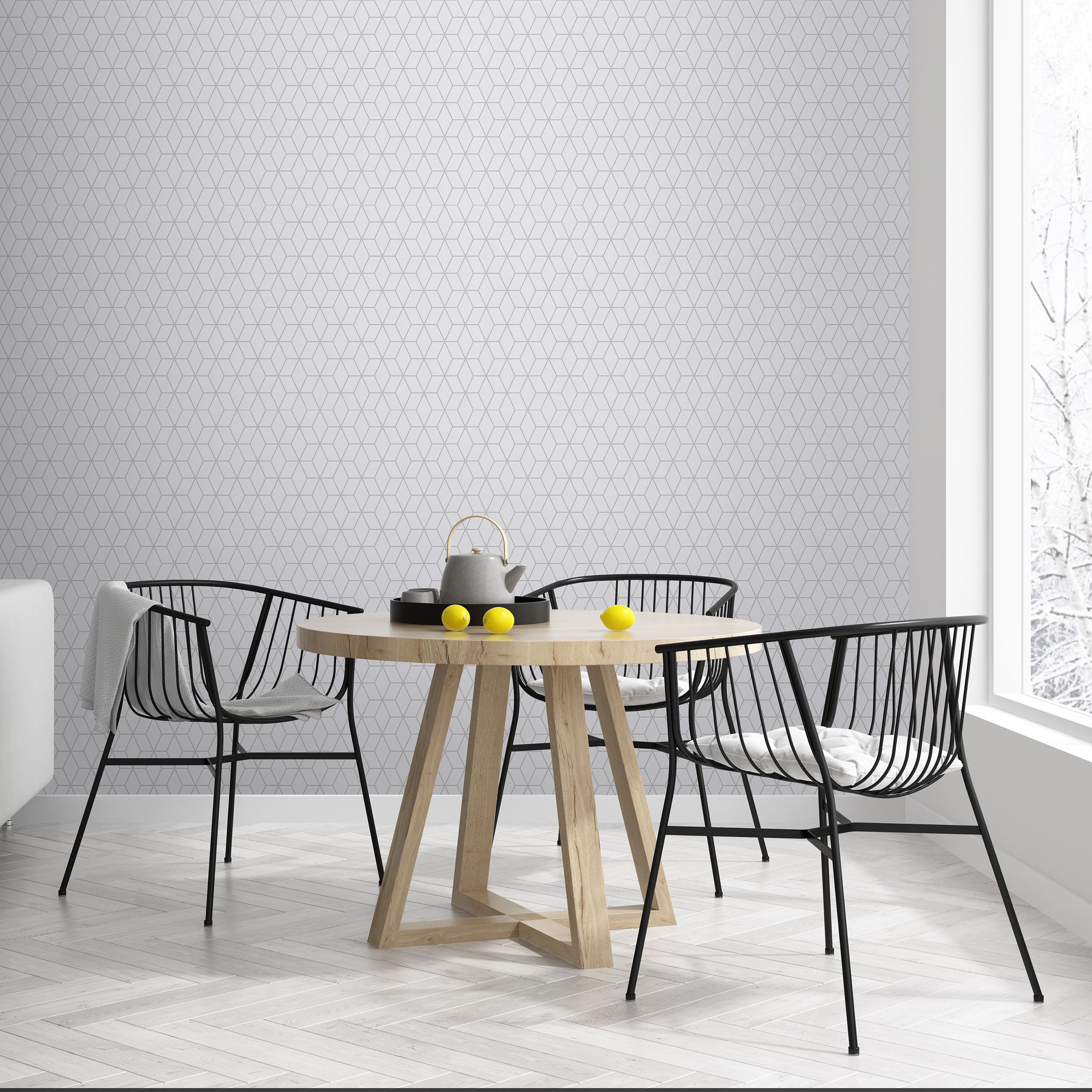 Superfresco Easy Prism Grey Geometric Glitter effect Embossed Wallpaper Sample