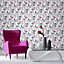 Superfresco Easy Rio Pink Flamingo Metallic effect Smooth Wallpaper