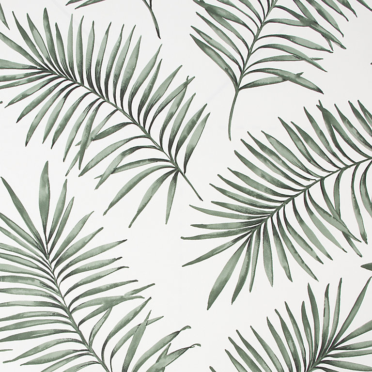 Superfresco Easy Scandi Green White Leaves Smooth Wallpaper Diy At B Q - Palm Leaf Wallpaper B Q
