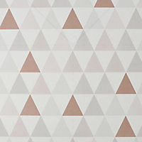 Superfresco Easy Tarek White Geometric Rose gold effect Smooth Wallpaper