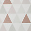 Superfresco Easy Tarek White Rose gold effect Geometric Smooth Wallpaper