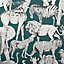 Superfresco Easy Teal Jungle animals Smooth Wallpaper
