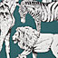Superfresco Easy Teal Jungle animals Smooth Wallpaper
