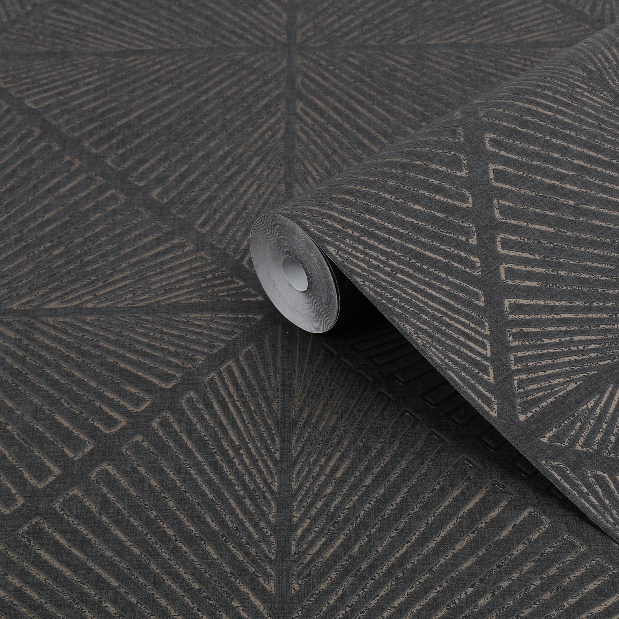 Superfresco Easy Wanderlust Charcoal Geometric Metallic effect Textured  Wallpaper | DIY at B&Q