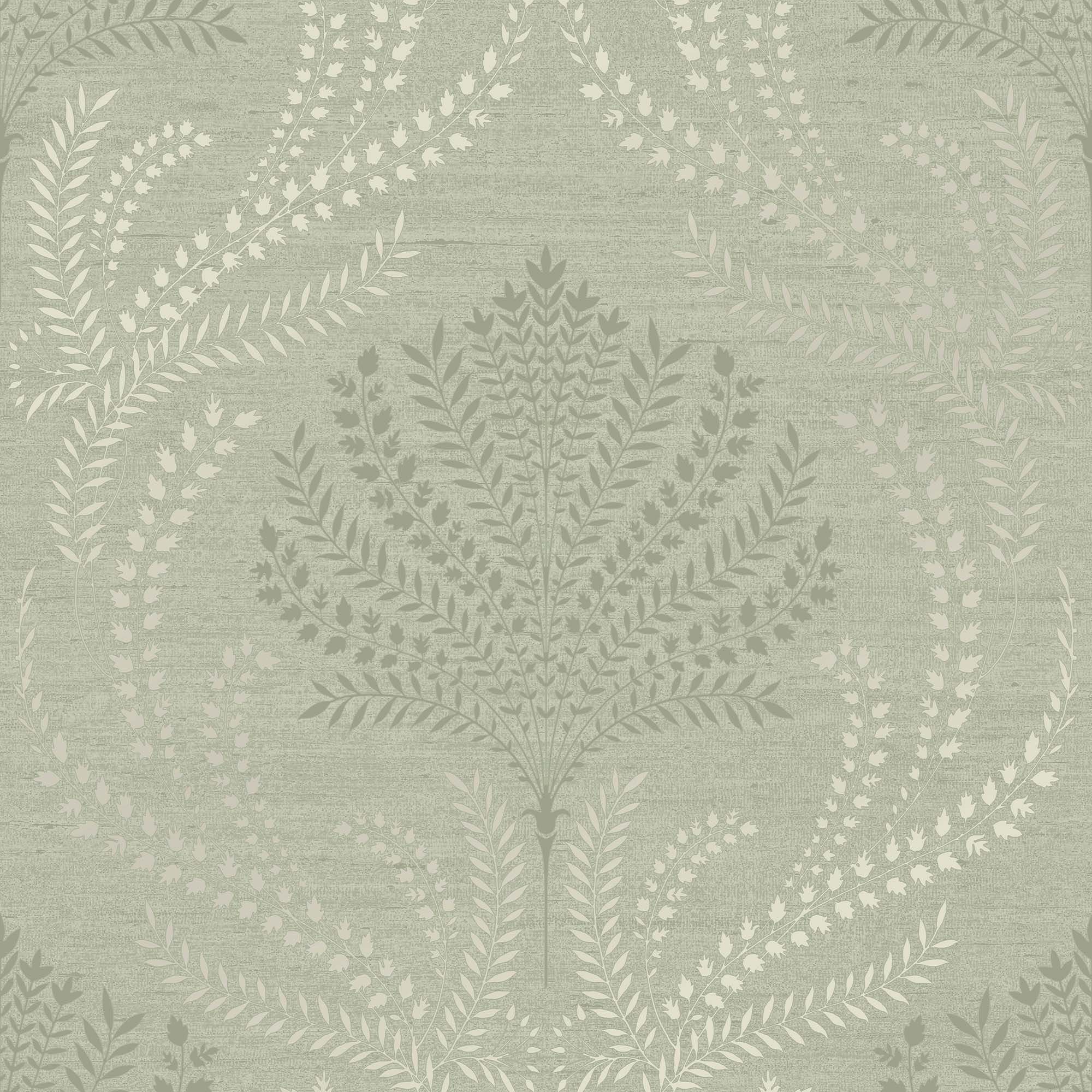 Superfresco Easy Whispy Sage Damask Smooth Wallpaper