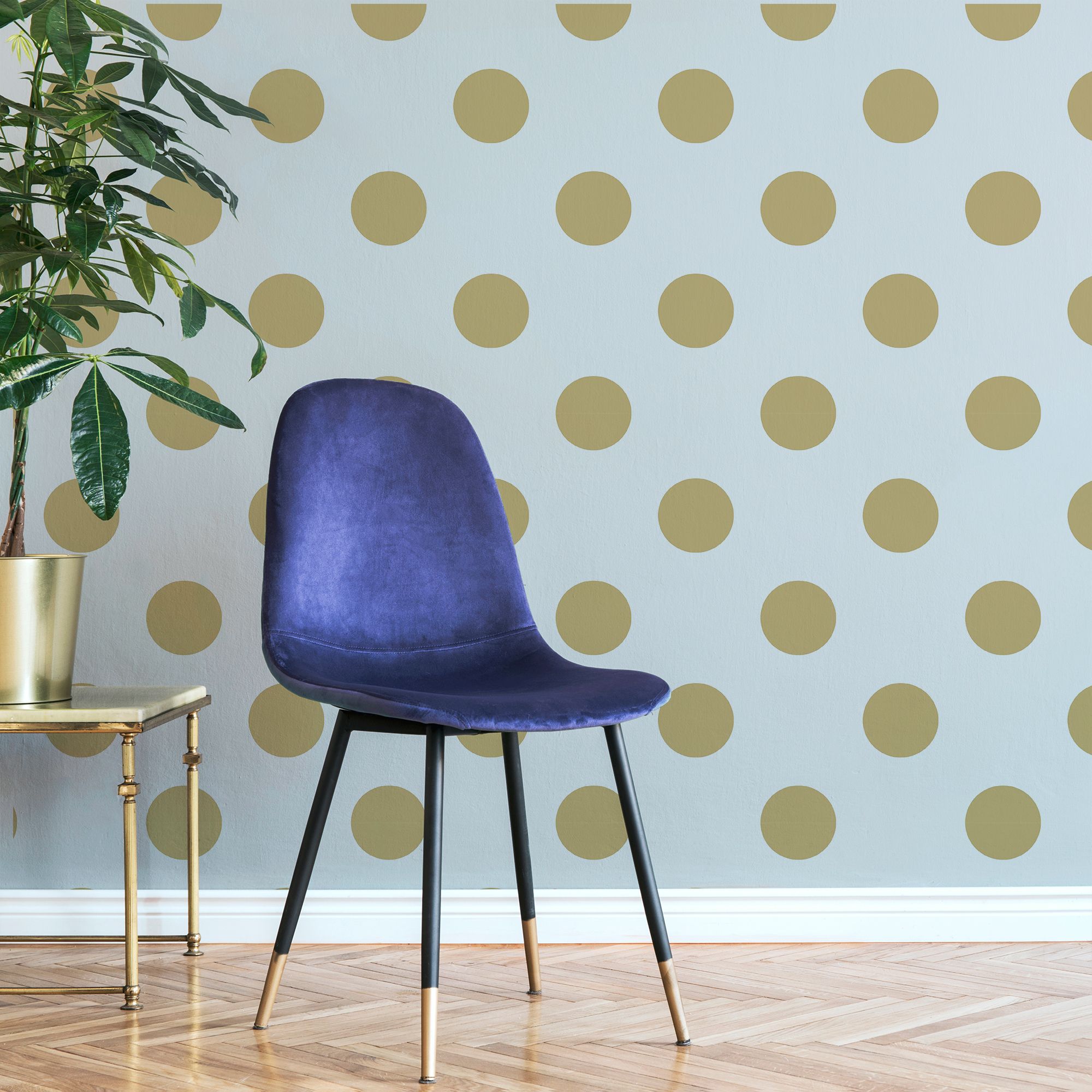 Superfresco Easy White Dotty Gold effect Smooth Wallpaper