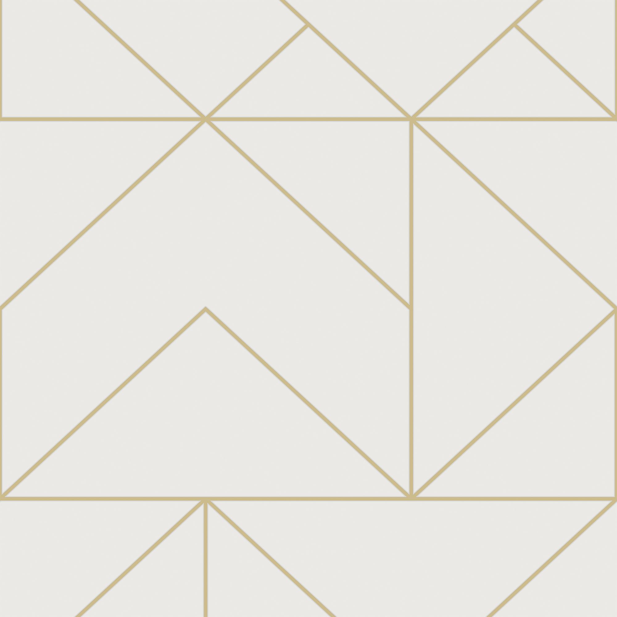 Superfresco Easy White Gold effect Geometric Smooth Wallpaper