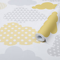 Superfresco Easy Yellow Clouds Smooth Wallpaper