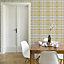 Superfresco Easy Yellow Fabric effect Tartan Smooth Wallpaper
