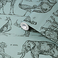 Superfresco Easy Zoology Blue Animal Smooth Wallpaper