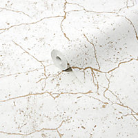 Superfresco Kintsugi White Gold effect Smooth Wallpaper