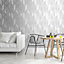 Superfresco Milan Geometric Silver effect Smooth Wallpaper