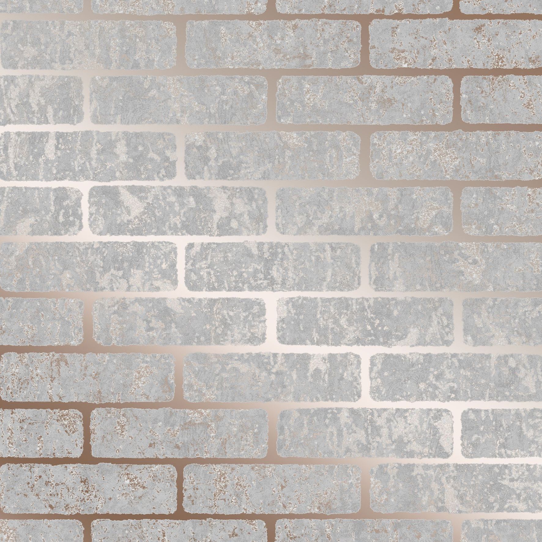 Superfresco Milan Grey Brick Rose gold effect Smooth Wallpaper