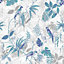 Superfresco Tropic haze Blue Leaf Mica effect Smooth Wallpaper