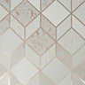 Superfresco Vittorio Grey Rose gold effect Geometric Smooth Wallpaper