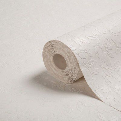 Superfresco White Leaf Textured Wallpaper
