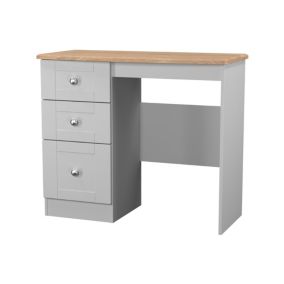 Sussex Ready assembled Grey & oak 3 Drawer Dressing table (H)792mm (W)928mm (D)428mm