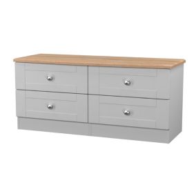 Sussex Ready assembled Grey & oak 4 Drawer Bed box (H)502mm (W)1117mm (D)414mm