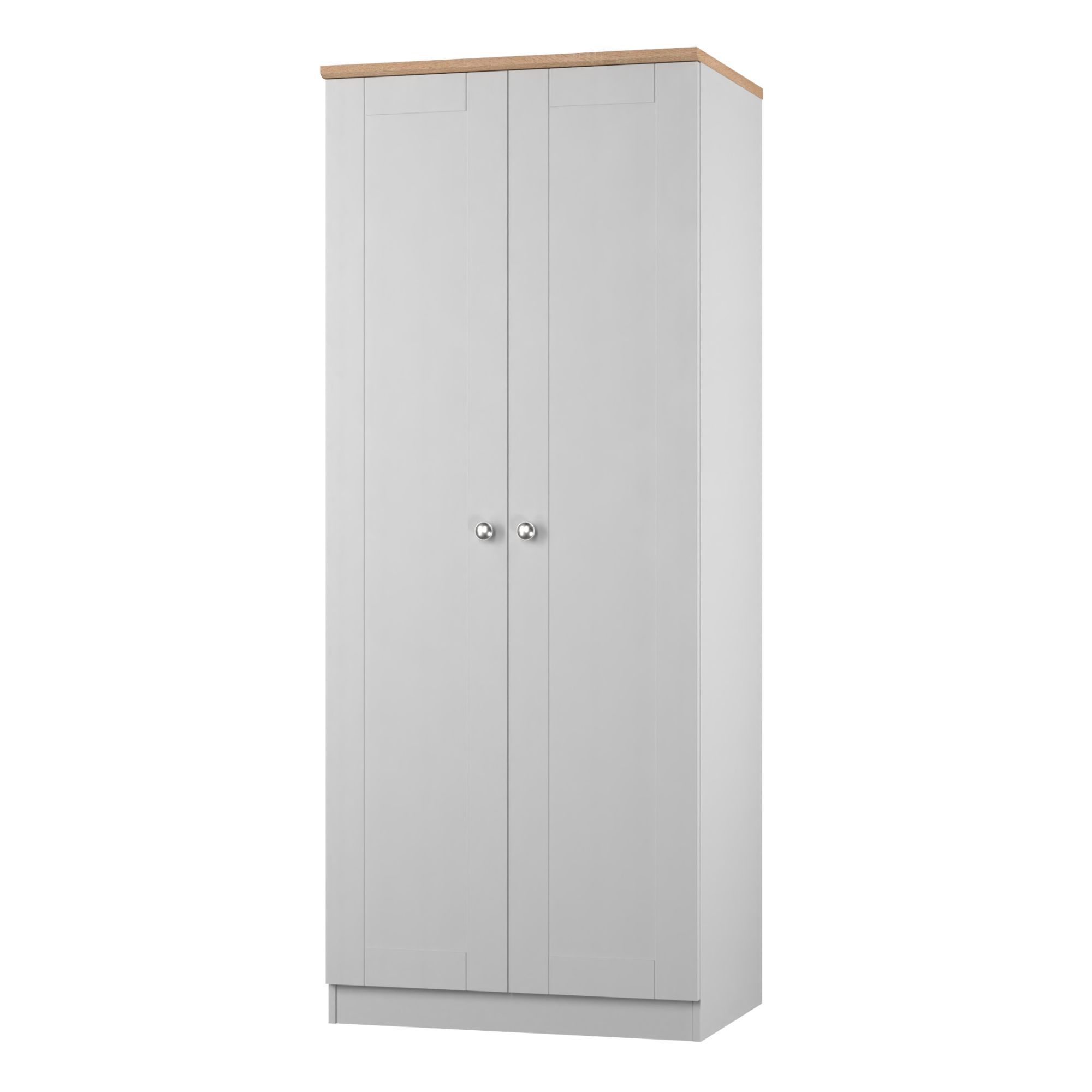 Sussex Ready assembled Traditional Grey & oak Tall Double Wardrobe (H)1970mm (W)770mm (D)530mm