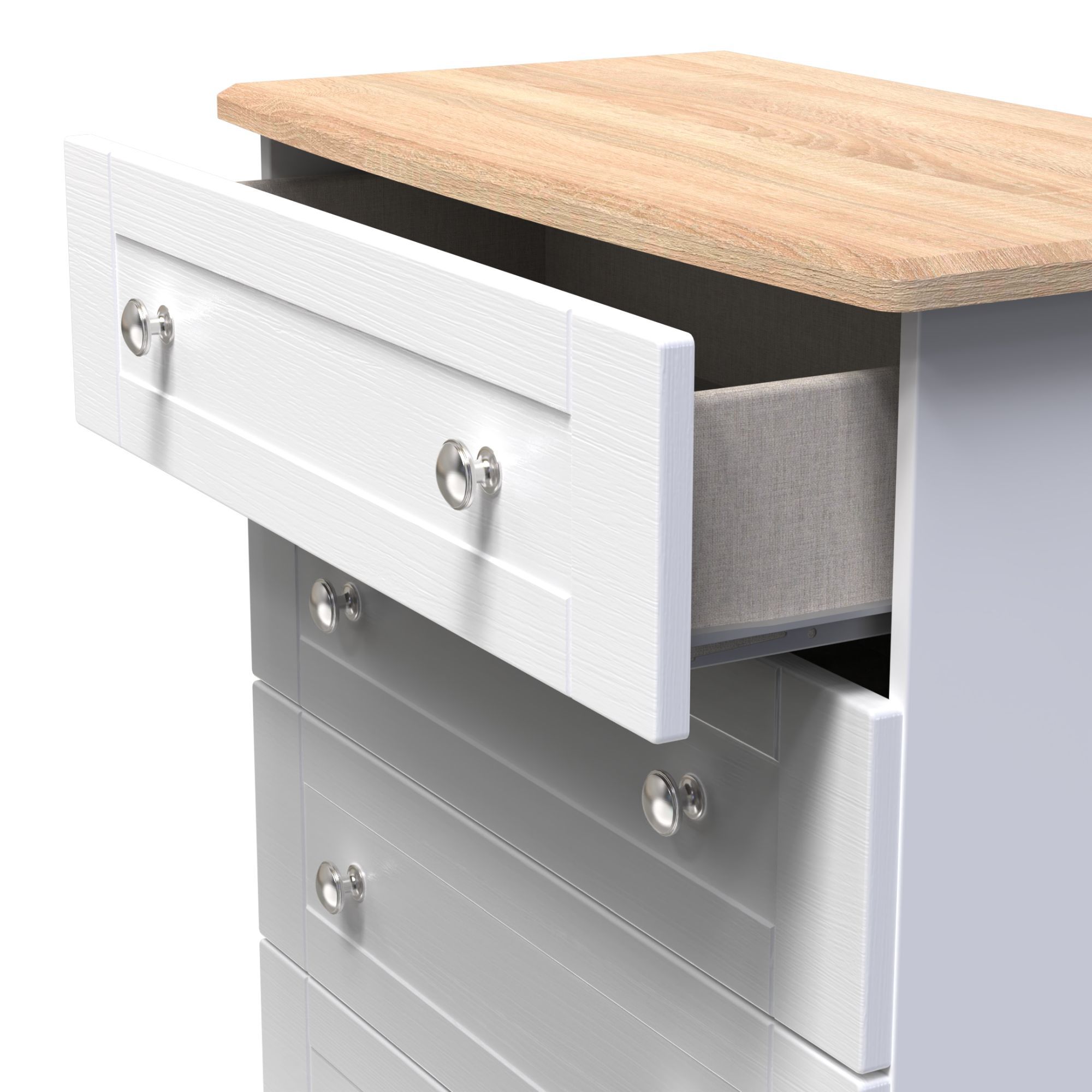 Sussex Ready assembled White & oak 4 Drawer Chest (H)882mm (W)765mm (D)415mm