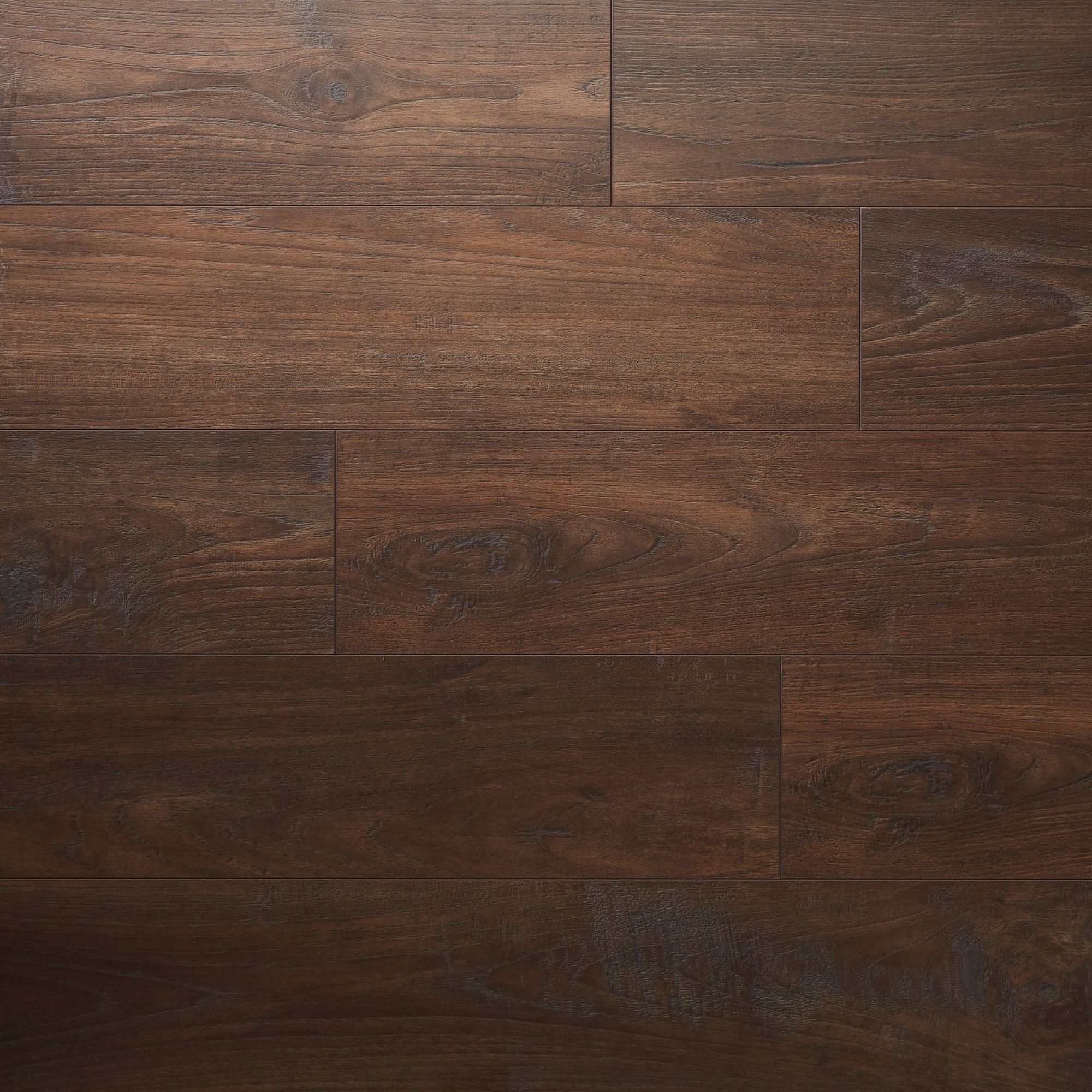 Swanley Brown Gloss Smoked oak effect Laminate Flooring Sample - 3