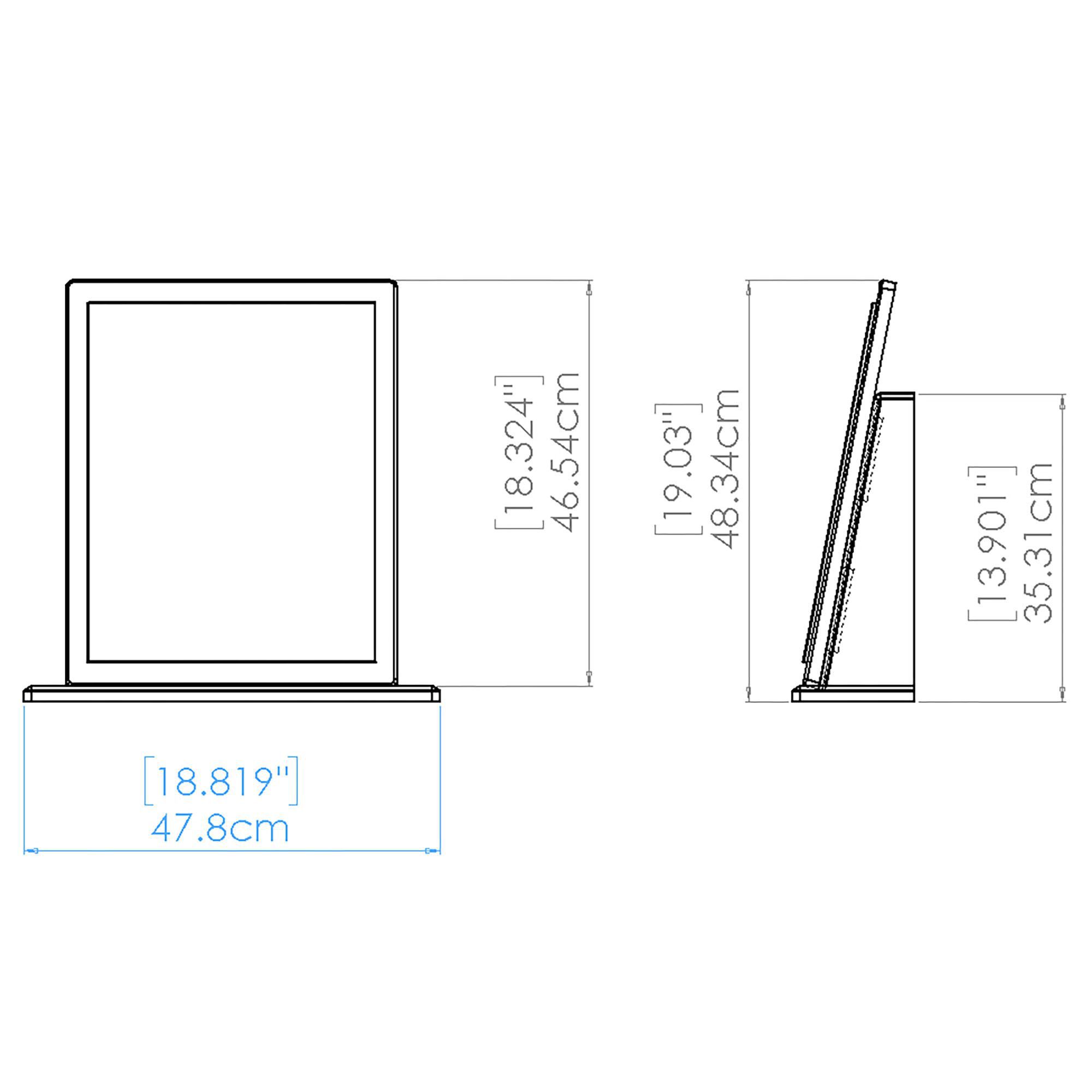 Swift Noire Black Rectangular Framed Mirror, (H)51cm (W)48cm