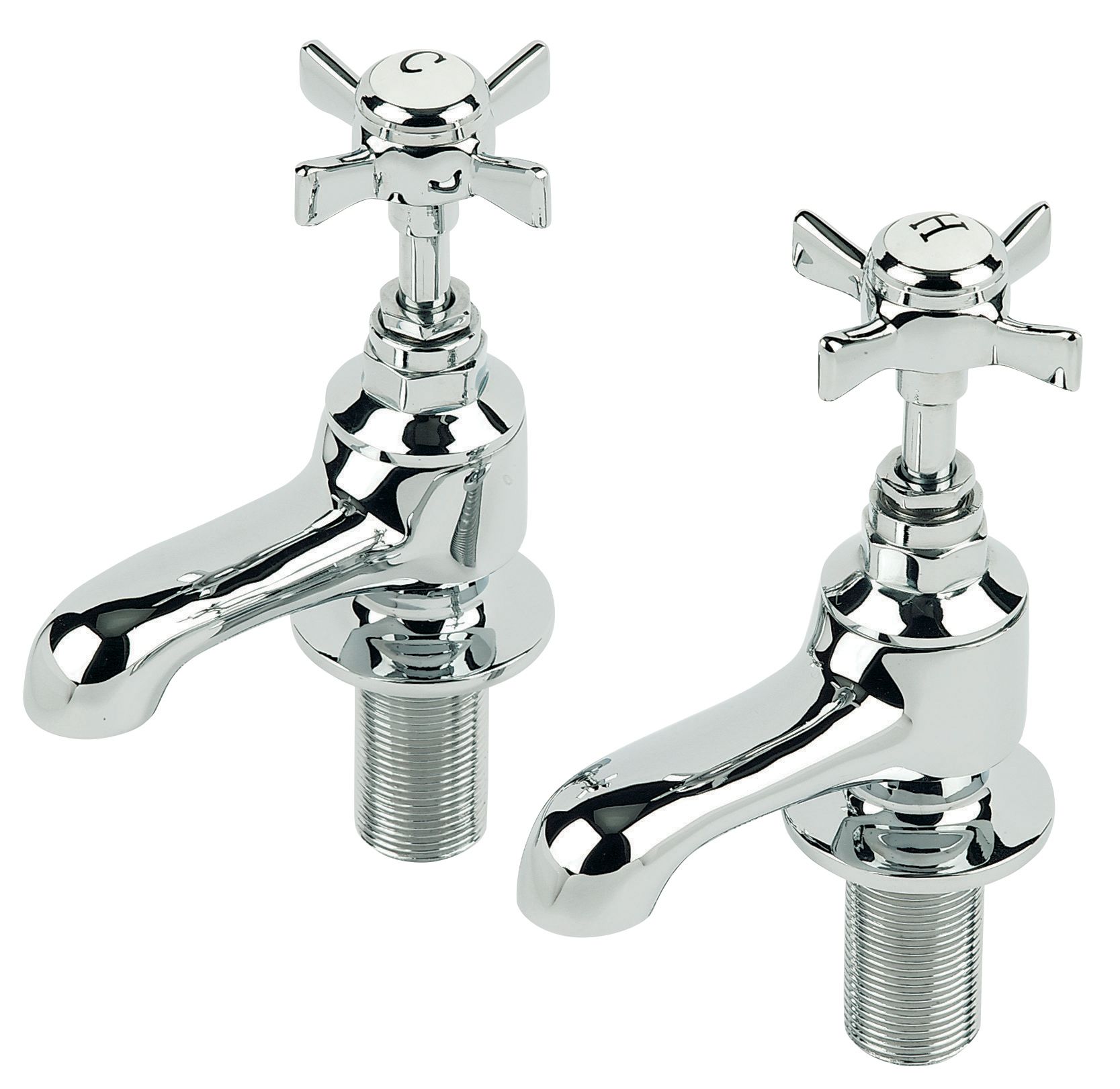 Swirl Edwardian Chrome effect Pillar Tap, Pack of 2