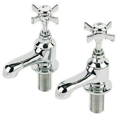 Swirl Edwardian Chrome effect Pillar Tap, Pack of 2