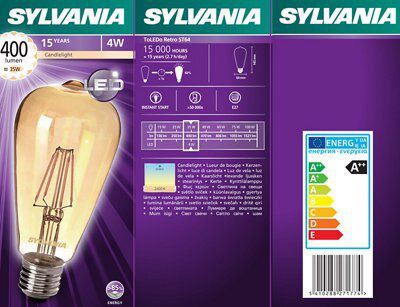 Sylvania E27 4W 400lm GLS LED filament Light bulb