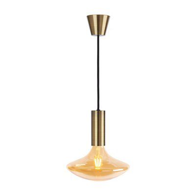 Sylvania Sylcone Brushed Glass & metal Brass effect Ceiling light