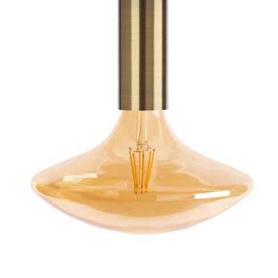 Sylvania Sylcone Brushed Glass & metal Brass effect Ceiling light