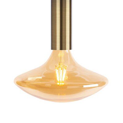 Sylvania Sylcone Brushed Glass & metal Brass effect Ceiling light