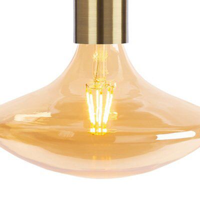 Sylvania Sylcone Brushed Glass & metal Brass effect Ceiling light