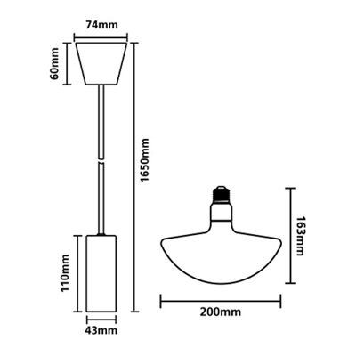 Sylvania Sylcone Brushed Glass & metal Nickel effect Ceiling light