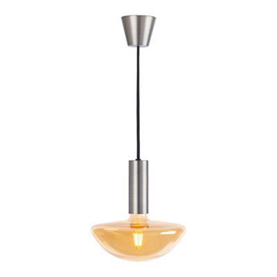 Sylvania Sylcone Brushed Glass & metal Nickel effect Ceiling light