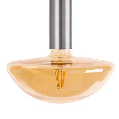 Sylvania Sylcone Brushed Glass & metal Nickel effect Ceiling light