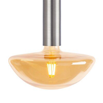 Sylvania Sylcone Brushed Glass & metal Nickel effect Ceiling light