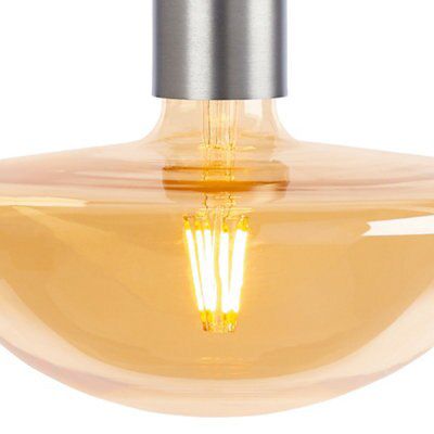 Sylvania Sylcone Brushed Glass & metal Nickel effect Ceiling light